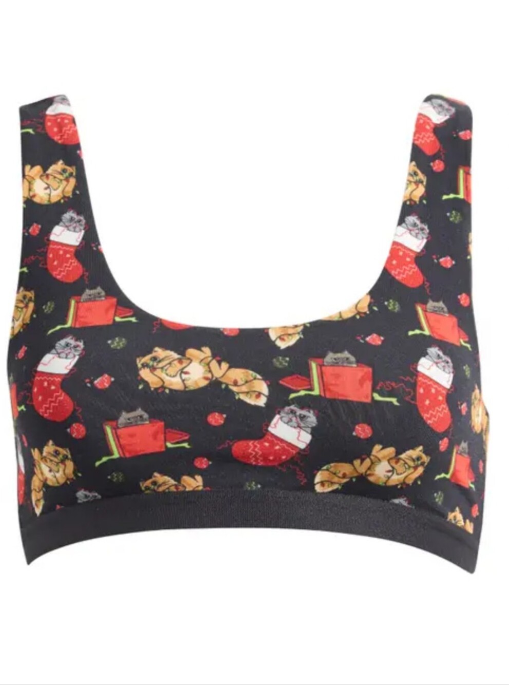 ME UNDIES ULTRA MODAL" SCOOP BRALETTE IN THE HOLIDAY PRINT /SZ:XL
